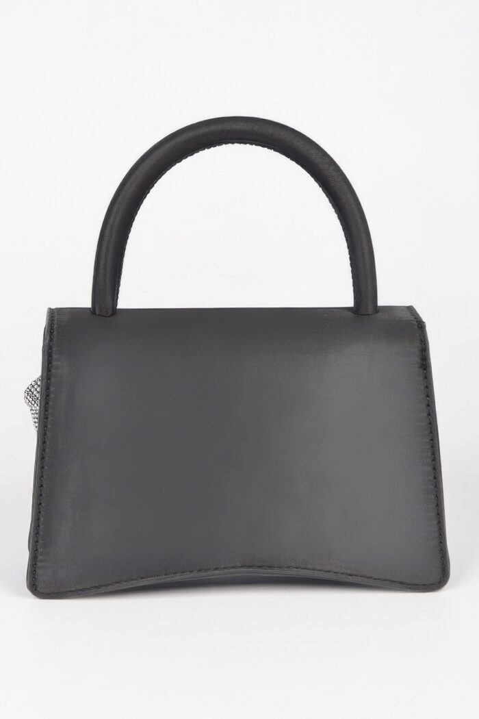 Faux leather rhinestone hot fix flower bag