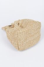 Faux Straw Bucket Bag W/stone Handle - Image 6