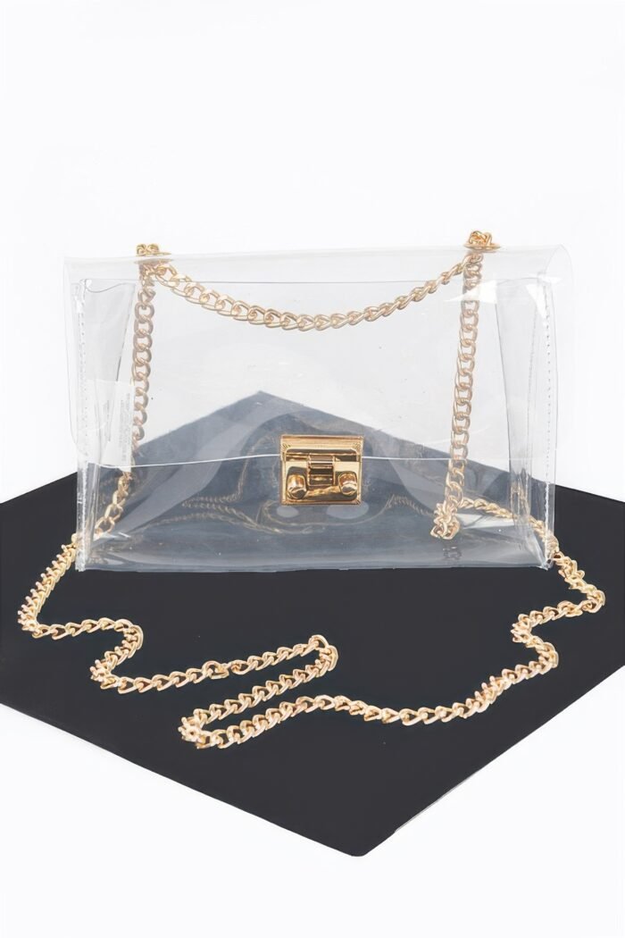 Transparent chain crossbody bag