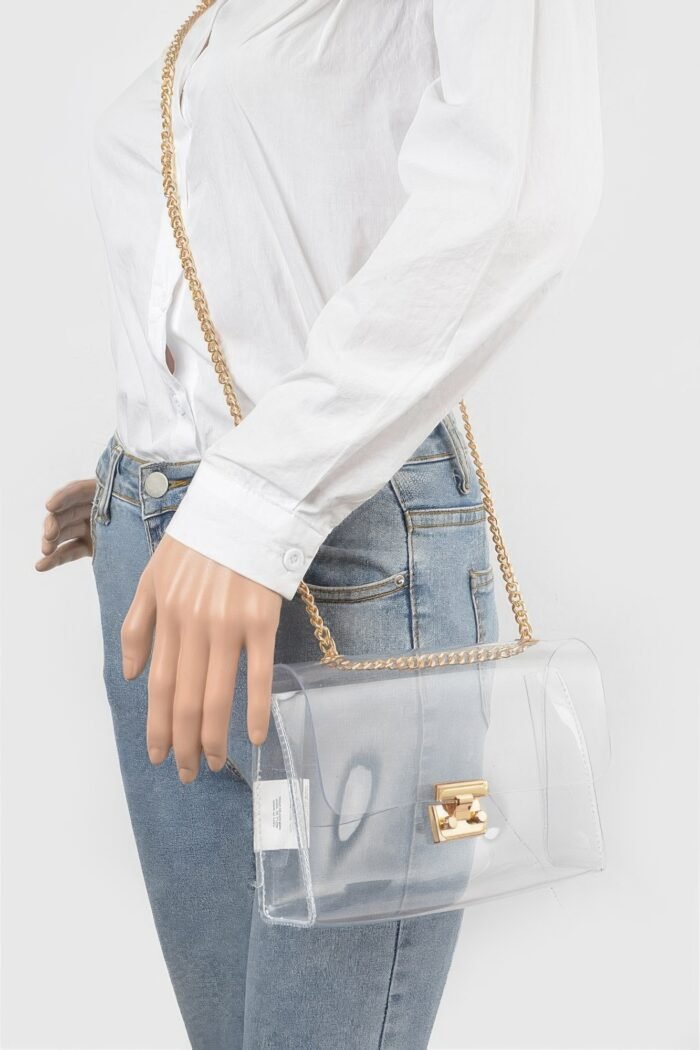 Transparent chain crossbody bag