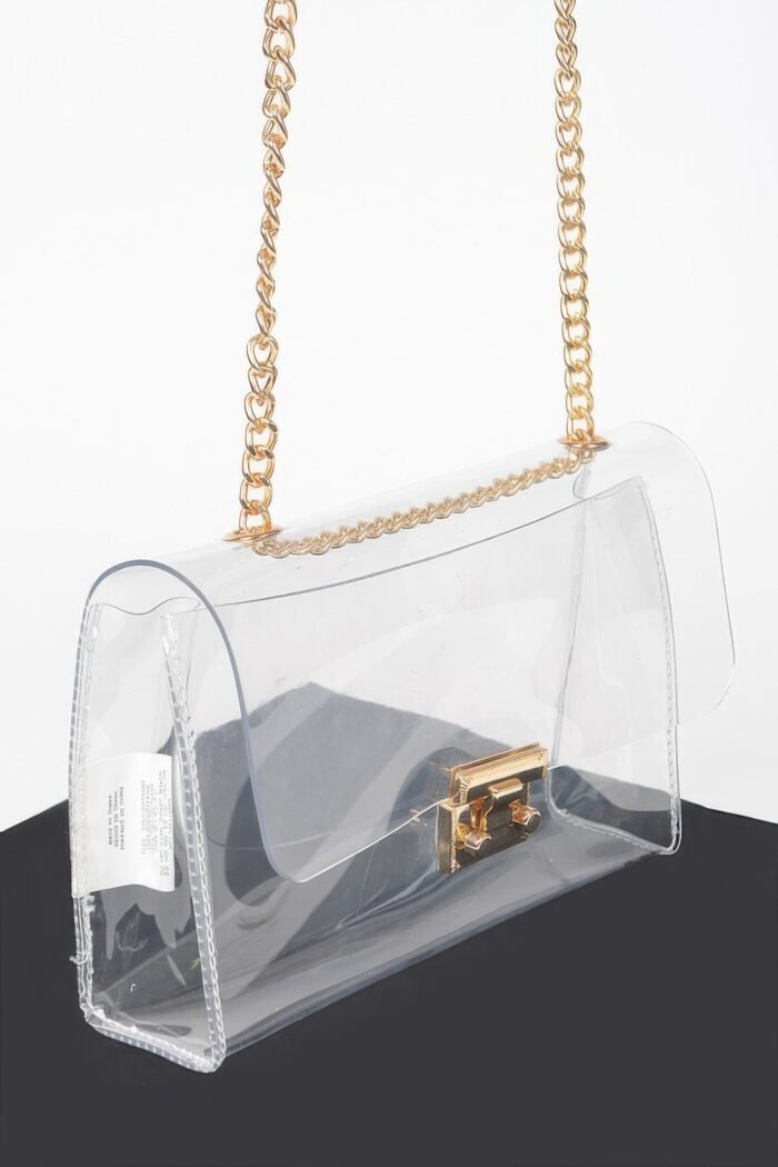 Transparent chain crossbody bag