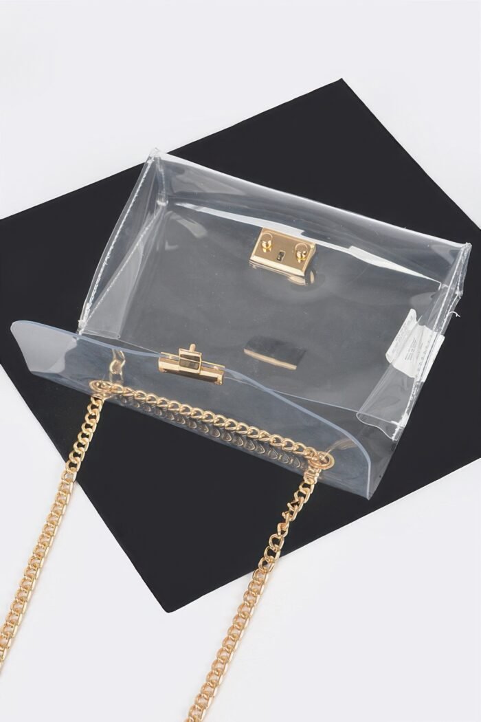 Transparent chain crossbody bag