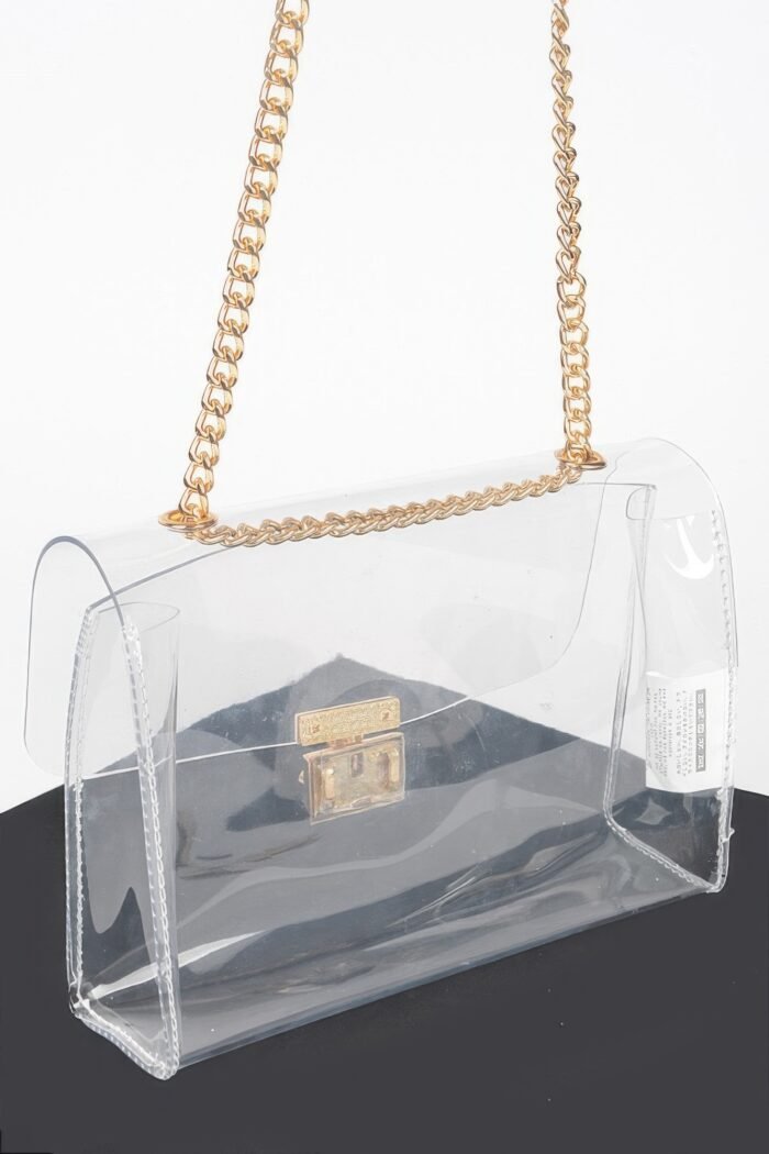 Transparent chain crossbody bag