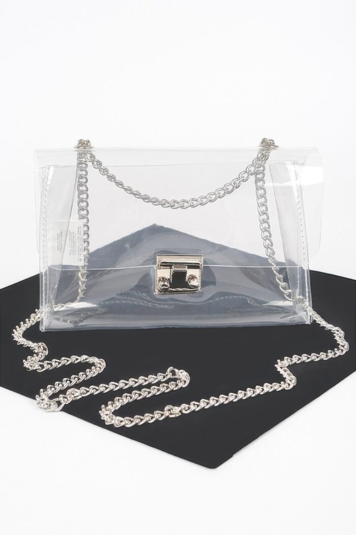 Transparent chain crossbody bag