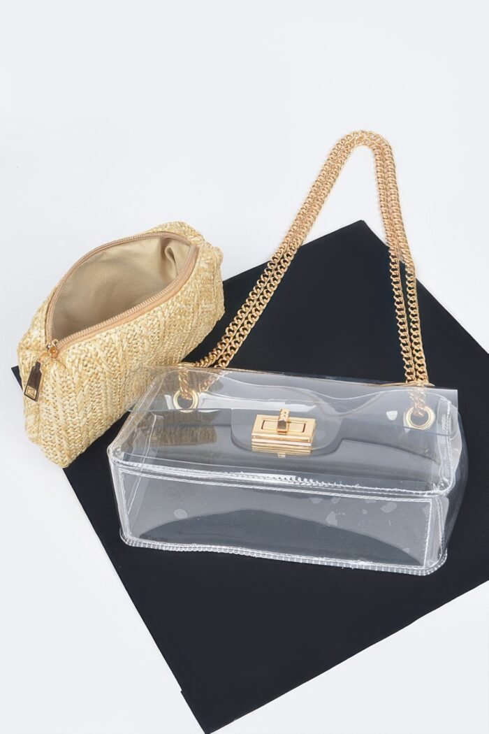 Transparent crossbody bag w/pouch