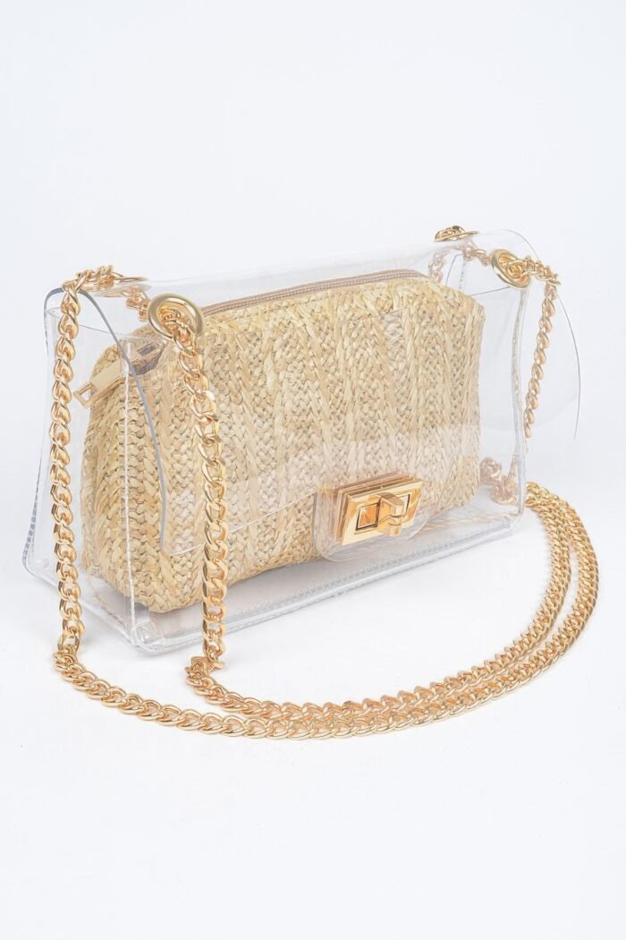 Transparent crossbody bag w/pouch