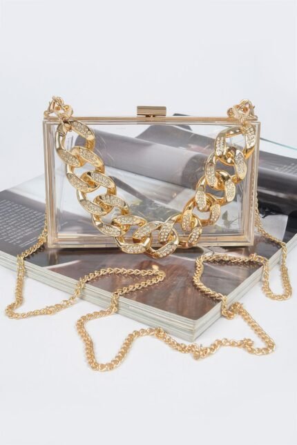 Transparent Hard Case W/stoned Chain