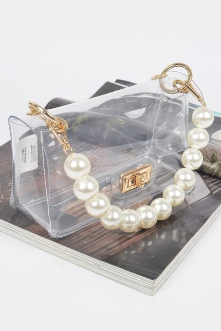 Transparent Cross Body Bag W Clear Chain