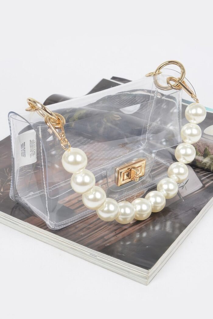 Transparent cross body bag w clear chain - image 1