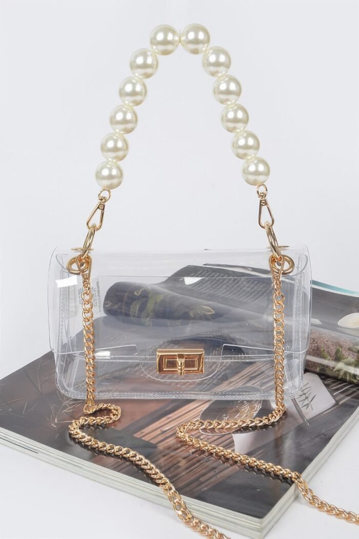 Transparent cross body bag w clear chain - image 4