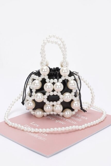 Faux Pearl Party Clutch W/pouch