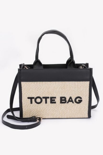 Faux Straw Tote Bag