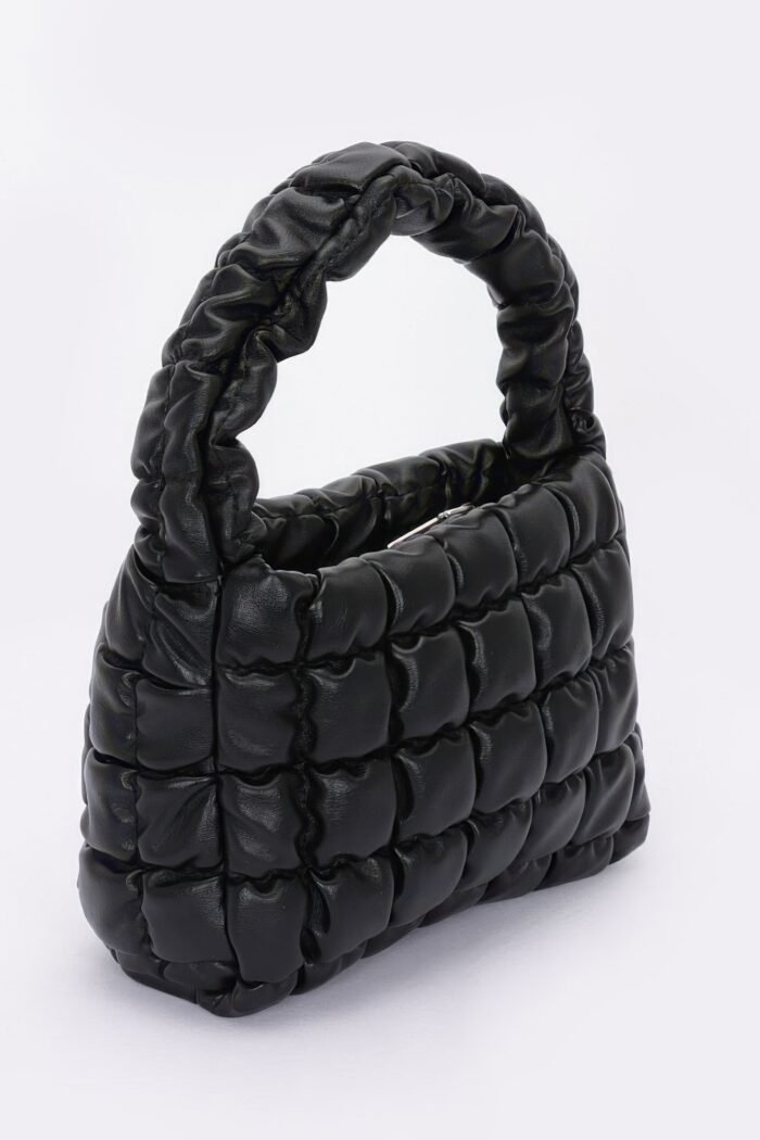 Quilted faux leather padded handle bag