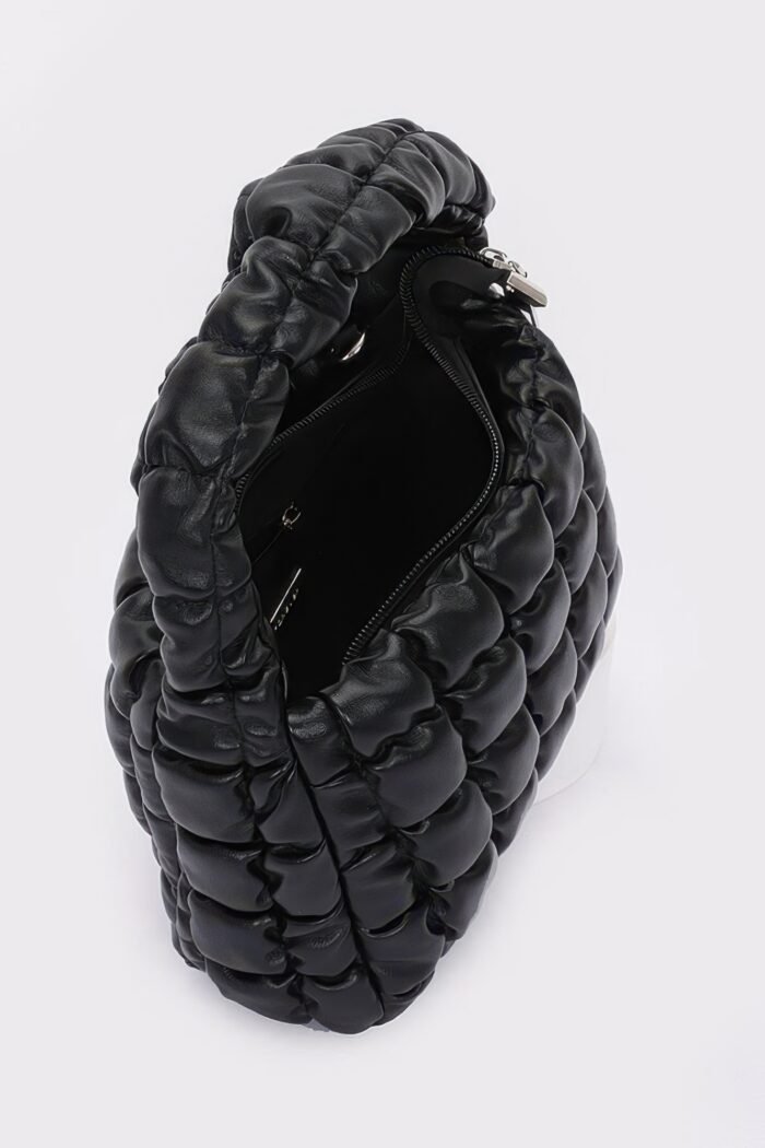 Quilted faux leather padded handle bag