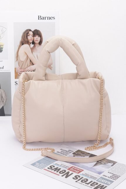 Faux Leather Padded Tote Bag