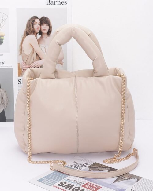 Faux Leather Padded Tote Bag