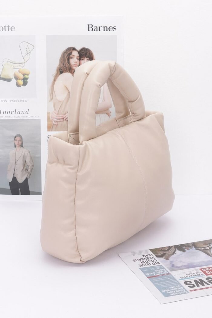 Faux leather padded tote bag