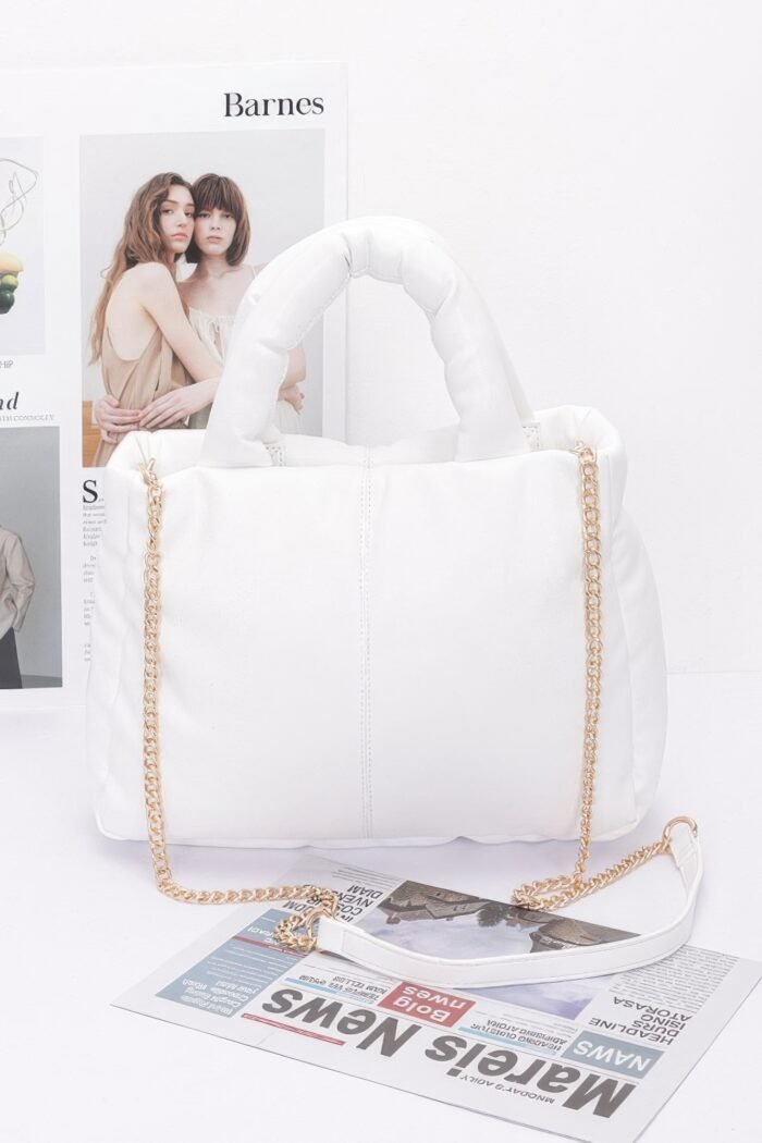 Faux leather padded tote bag