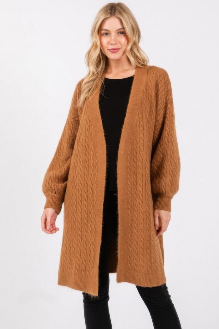 Cable knit cardigan