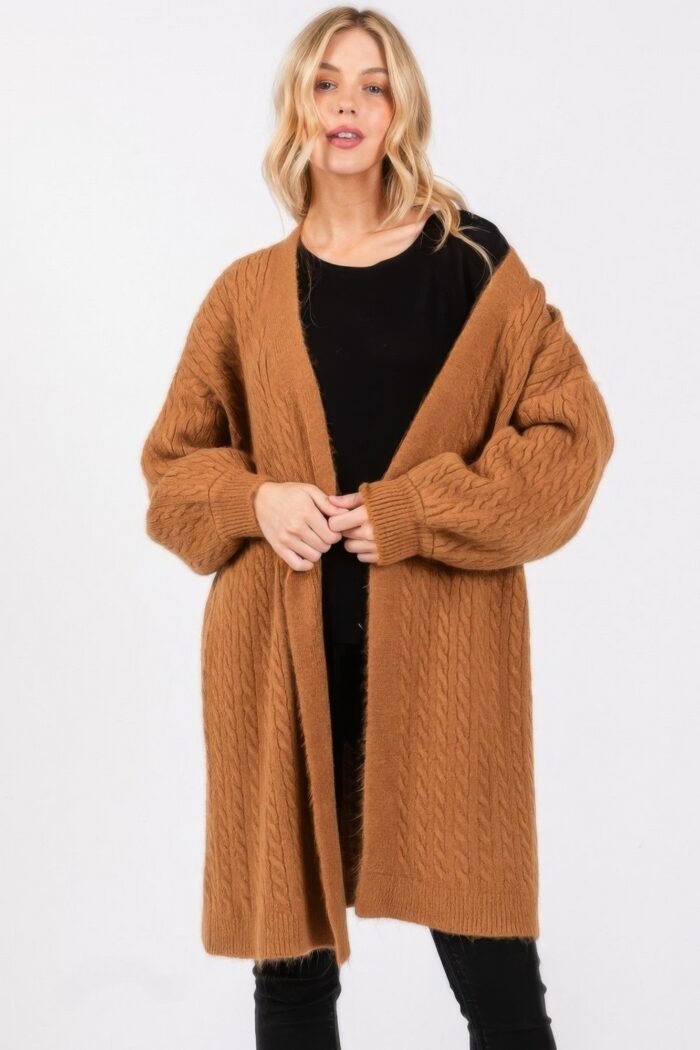 Cable knit cardigan
