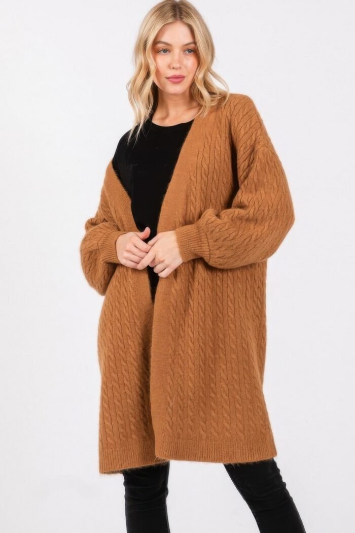Cable knit cardigan