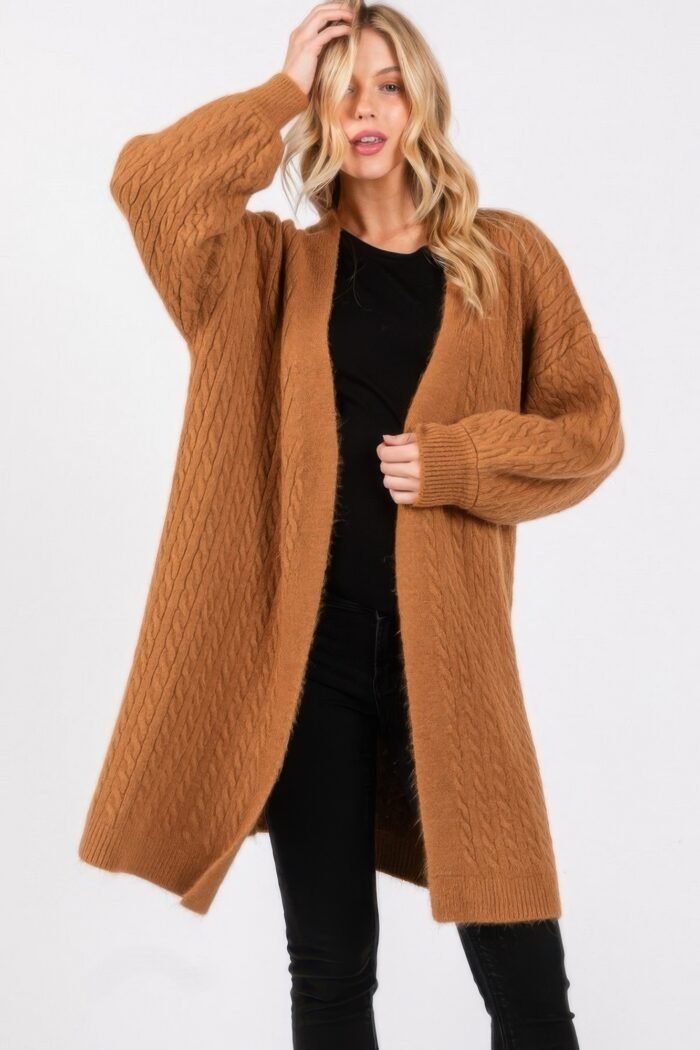 Cable knit cardigan