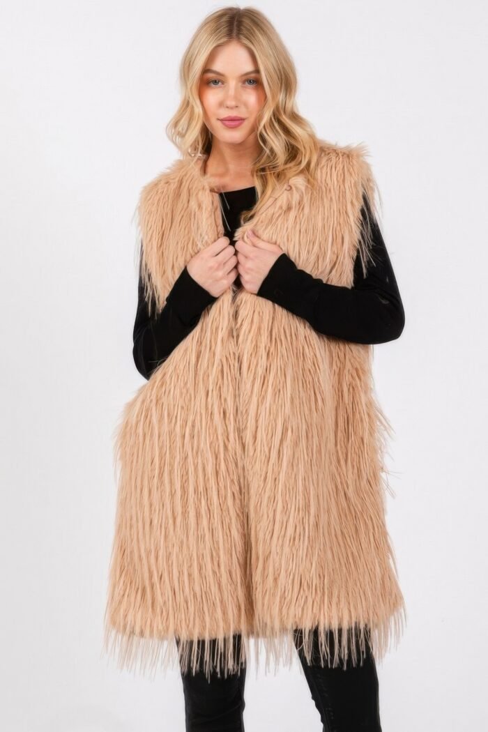 Faux Fur Pocket Vest - Image 1