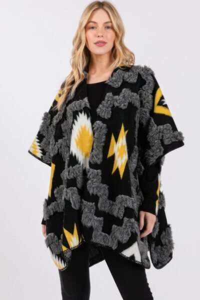 Fuzzy Aztec Pattern Kimono