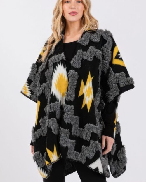 Fuzzy Aztec Pattern Kimono