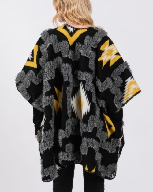 fuzzy aztec pattern kimono