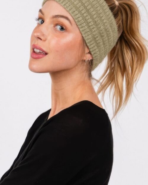 fuzzy cable knit headband