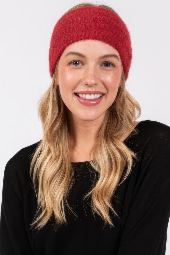 Fuzzy cable knit headband