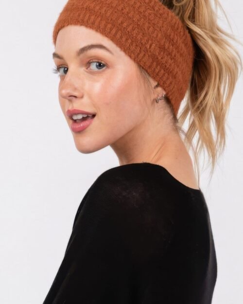 fuzzy cable knit headband
