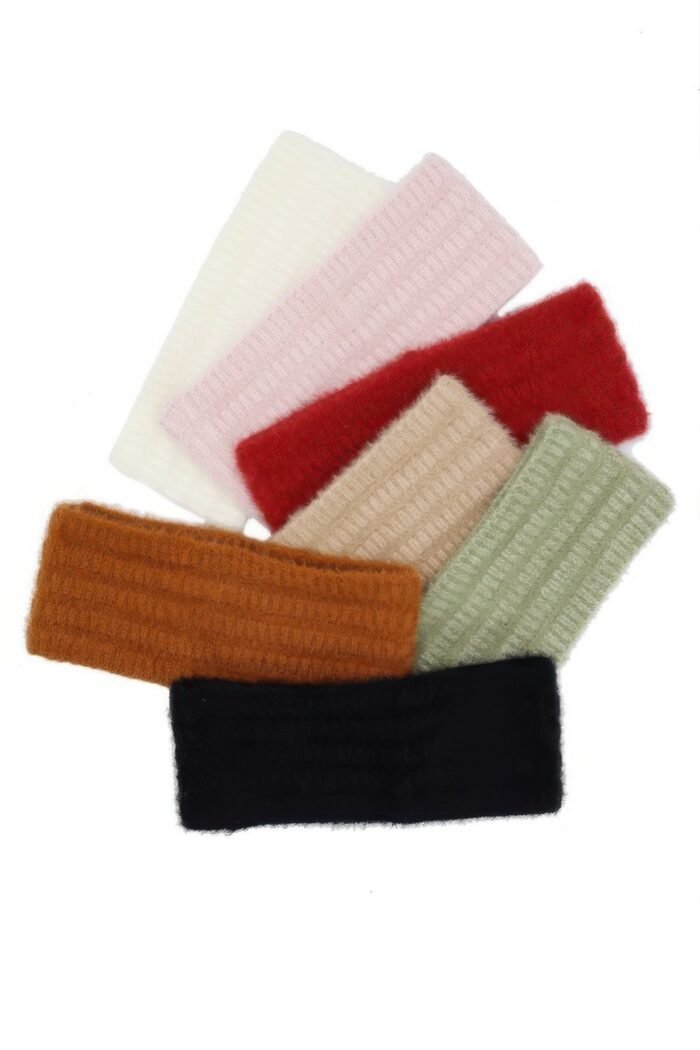 Fuzzy cable knit headband