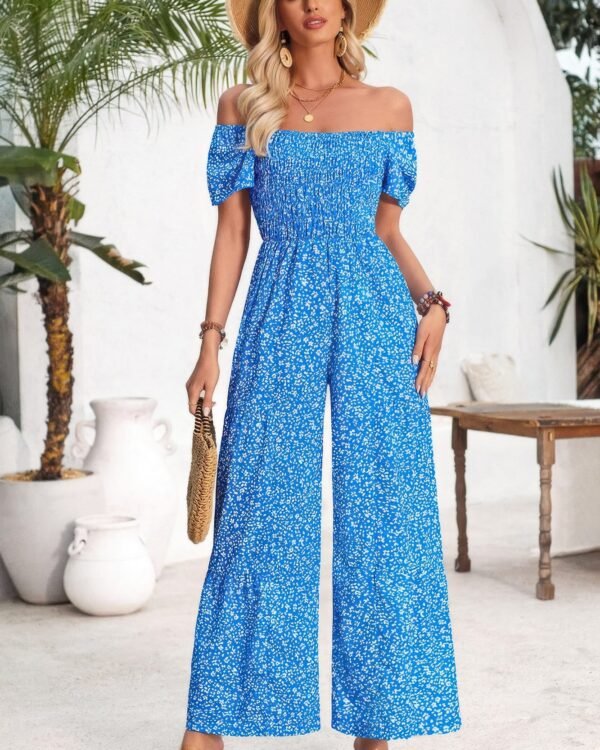 Dot Print Wide Leg Jumpsuit