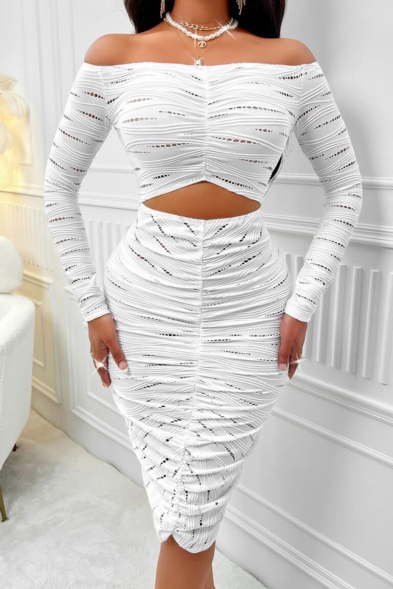Straight shoulder dress modern and minimal