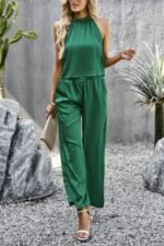 Two Pieces Sleeveless Solid Wide Leg Sets - Image 3