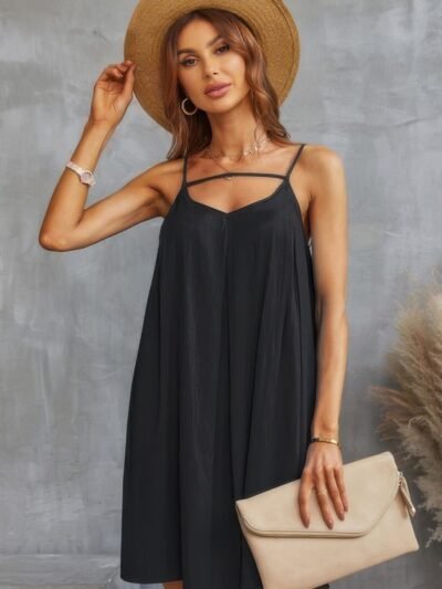 Sleeveless A Line Spaghetti Strap Dress Sleeveless A Line Spaghetti Strap Dress