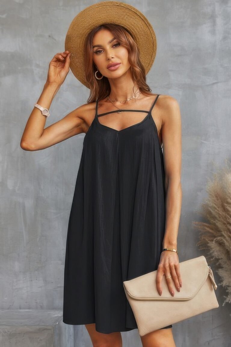 Sleeveless a line spaghetti strap dress