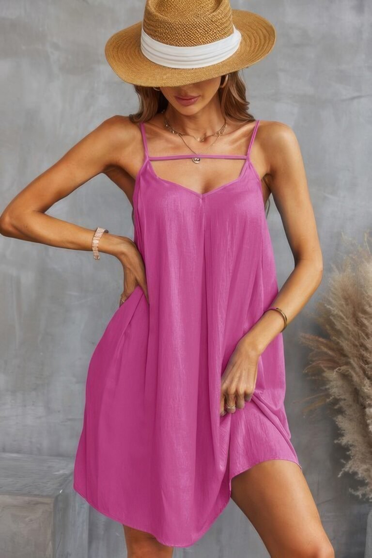 Sleeveless a line spaghetti strap dress