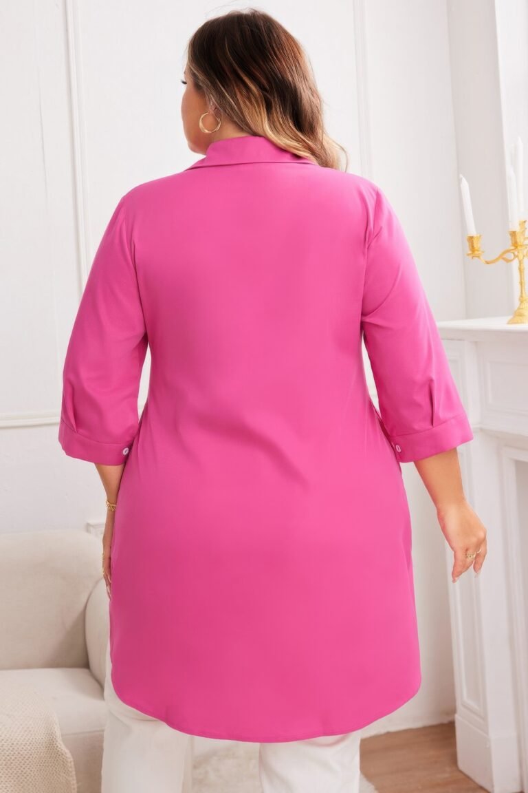 Plus a line button loose fit pockets solid dress - image 5