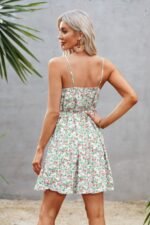 Floral Sleeveless A Line Ruffle Hem Mini Dress - Image 4