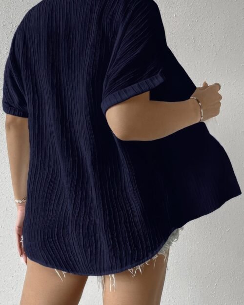 button down lapel pockets loose solid shirt