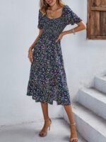 Bohemia Floral Puff Sleeve Flounce Sleeve Dress - Image 9