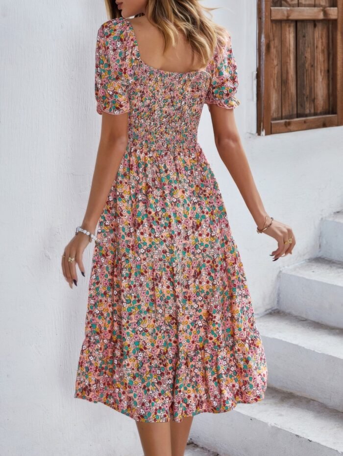Bohemia floral puff sleeve flounce sleeve dress - image 12