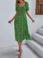 Bohemia Floral Puff Sleeve Flounce Sleeve Dress - Image 14