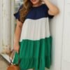 Color Block Splicing Dresses