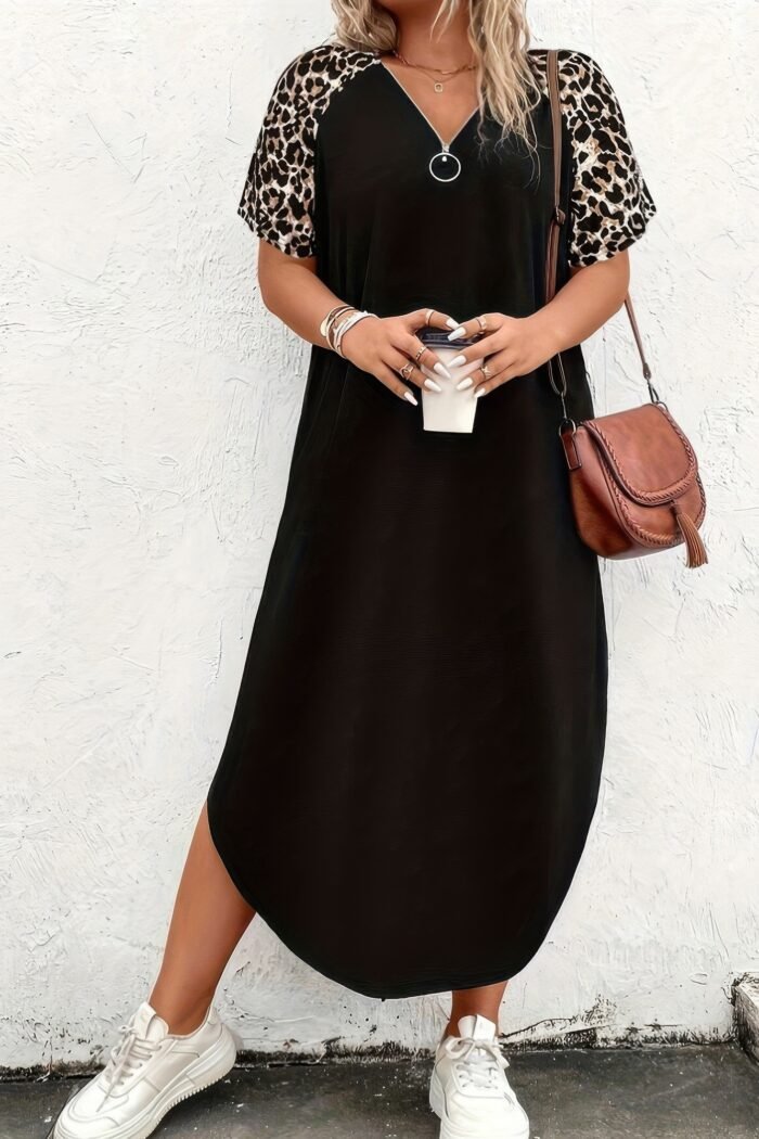Plus size strip sleeveless loose fit full dress