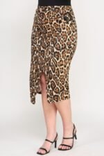 Plus Leopard Prt Asym Skirt W/ Buckle - Image 6