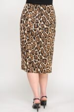 Plus Leopard Prt Asym Skirt W/ Buckle - Image 8